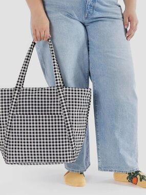 BAGGU Black and White Gingham Tote